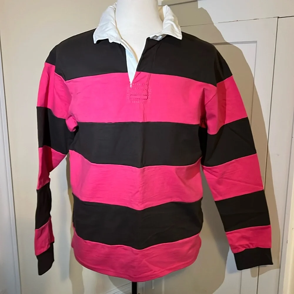 Men’s, New without Tags, XL, Magill Hockney Rugby, paneled chocolate brown &pink - Picture 1 of 7